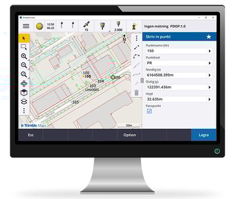 Trimble Access på skärm