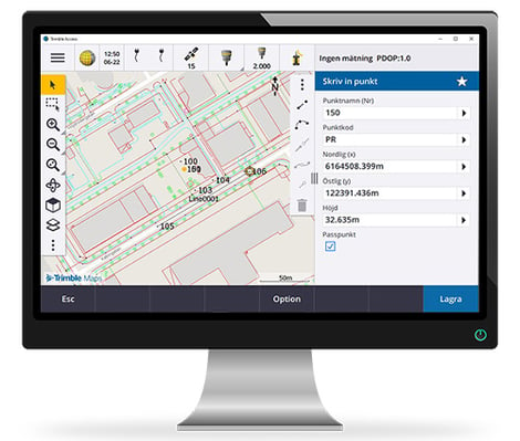 Trimble Access på skärm