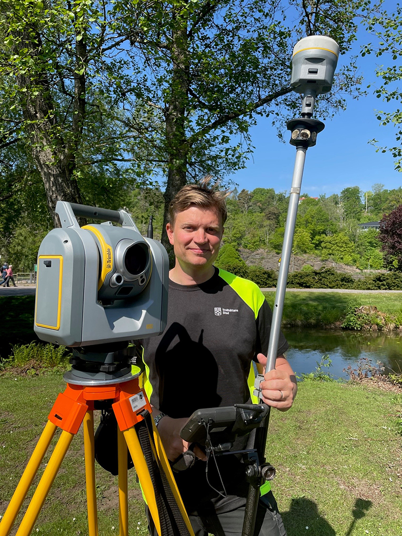 Porträtt Jonas Forsebo med Trimble X10